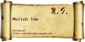 Melich Ida névjegykártya